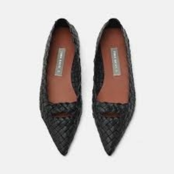 Zara Shoes - Zara Pointed Toe Braided Flats